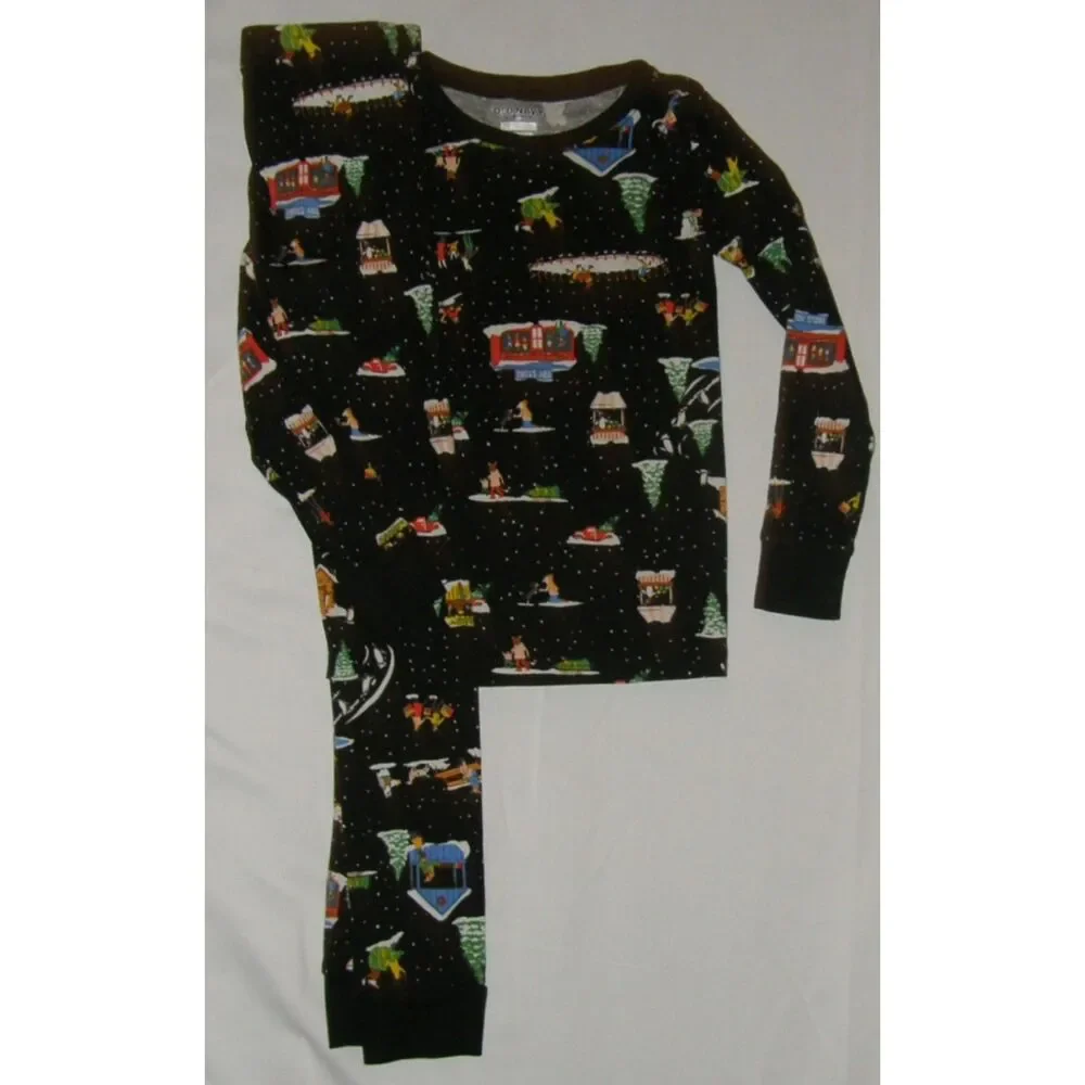 Boys Sz 6 Toddler Stretchy Winter Theme Snug Fitting 2 Pc Pajama Set OLD NAVY